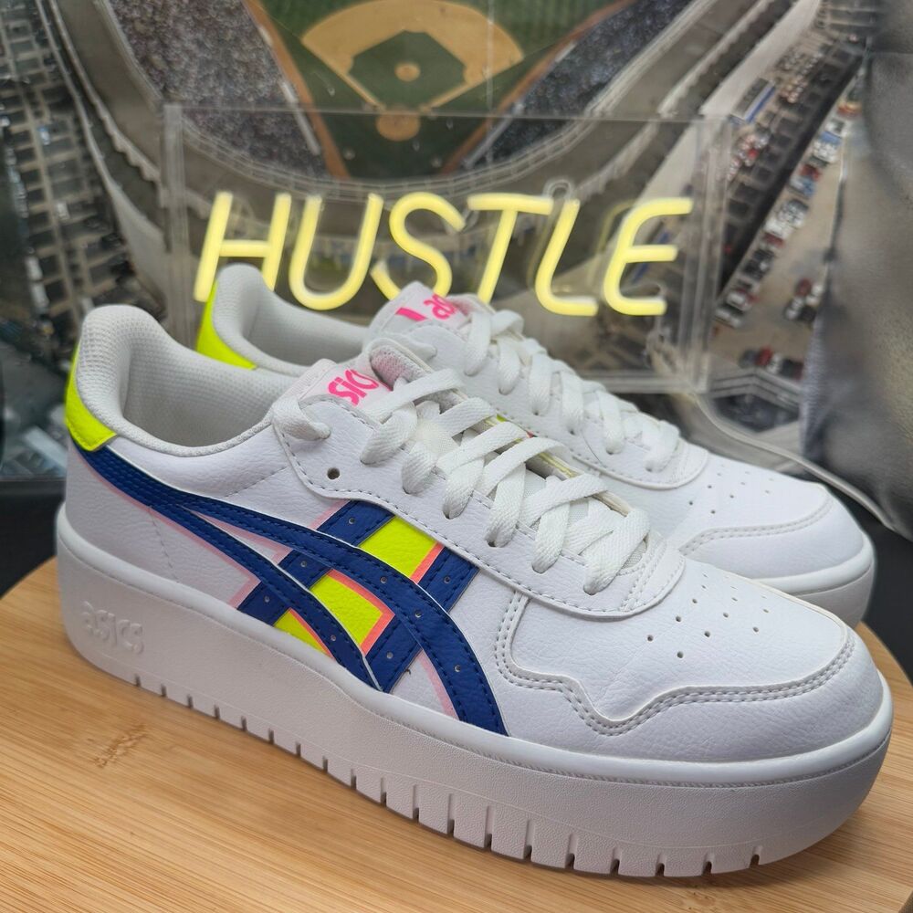 ASICS JAPAN S PLATFORM NEON/WHITE/ASICS BLUE/PINK WOMEN’S 9.5